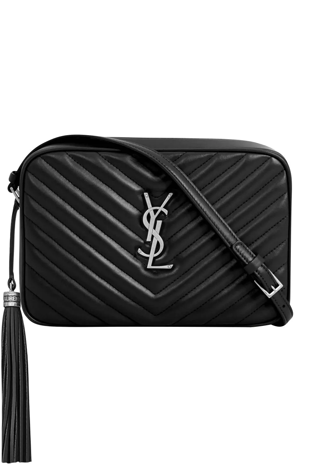 LOU QUILTED CAMERA BAG | BLACK/SILVER