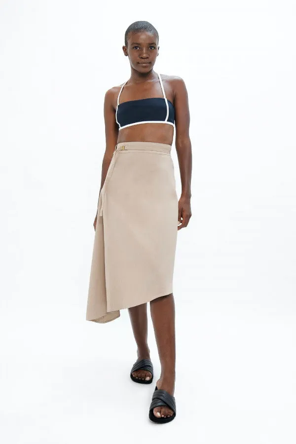 MALLORCA ORGANIC COTTON TWILL ASYMMETRIC SKIRT