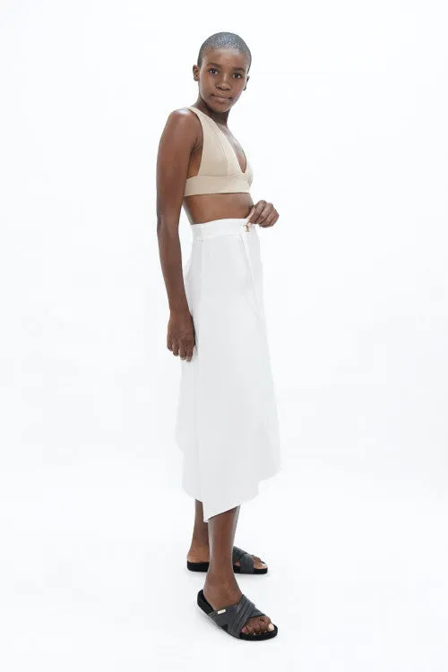 MALLORCA ORGANIC COTTON TWILL ASYMMETRIC SKIRT