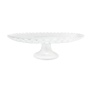 Maripose - Alabaster White Scalloped Large Cake Stand