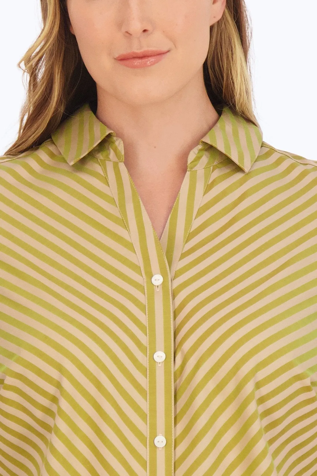 Mary Plus No Iron Dobby Stripe Shirt