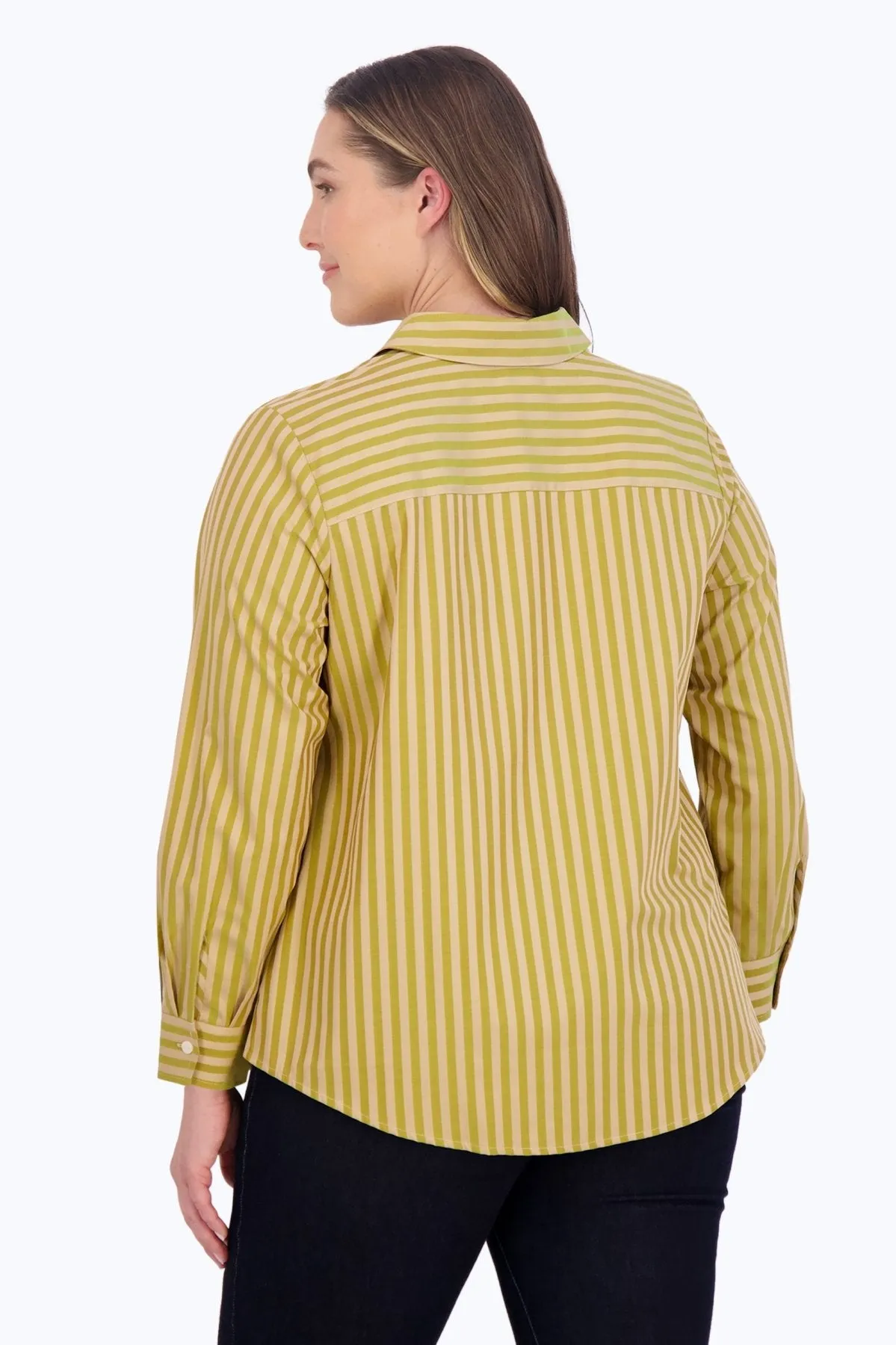 Mary Plus No Iron Dobby Stripe Shirt