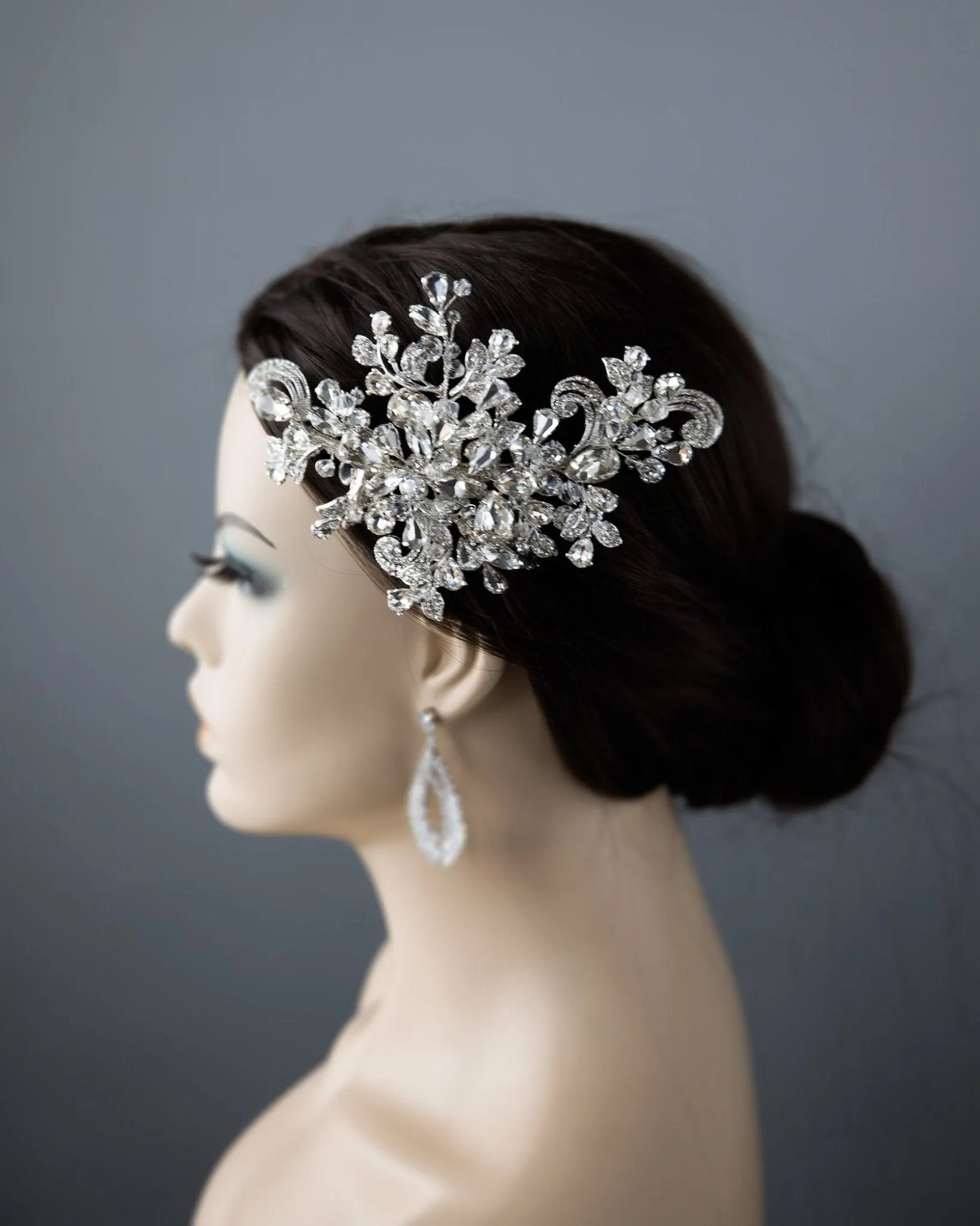 Maximalist Crystal Wedding Headpiece