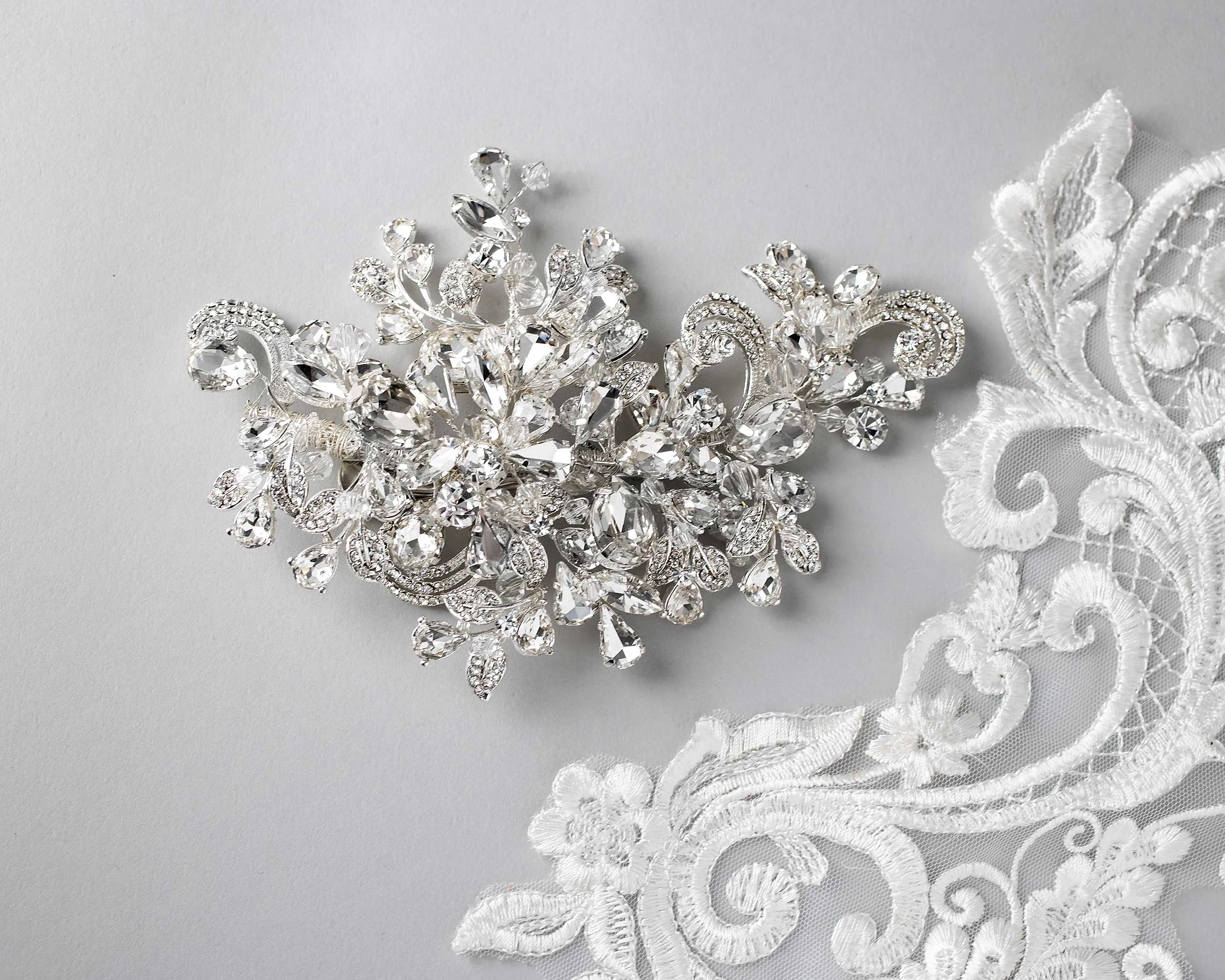 Maximalist Crystal Wedding Headpiece