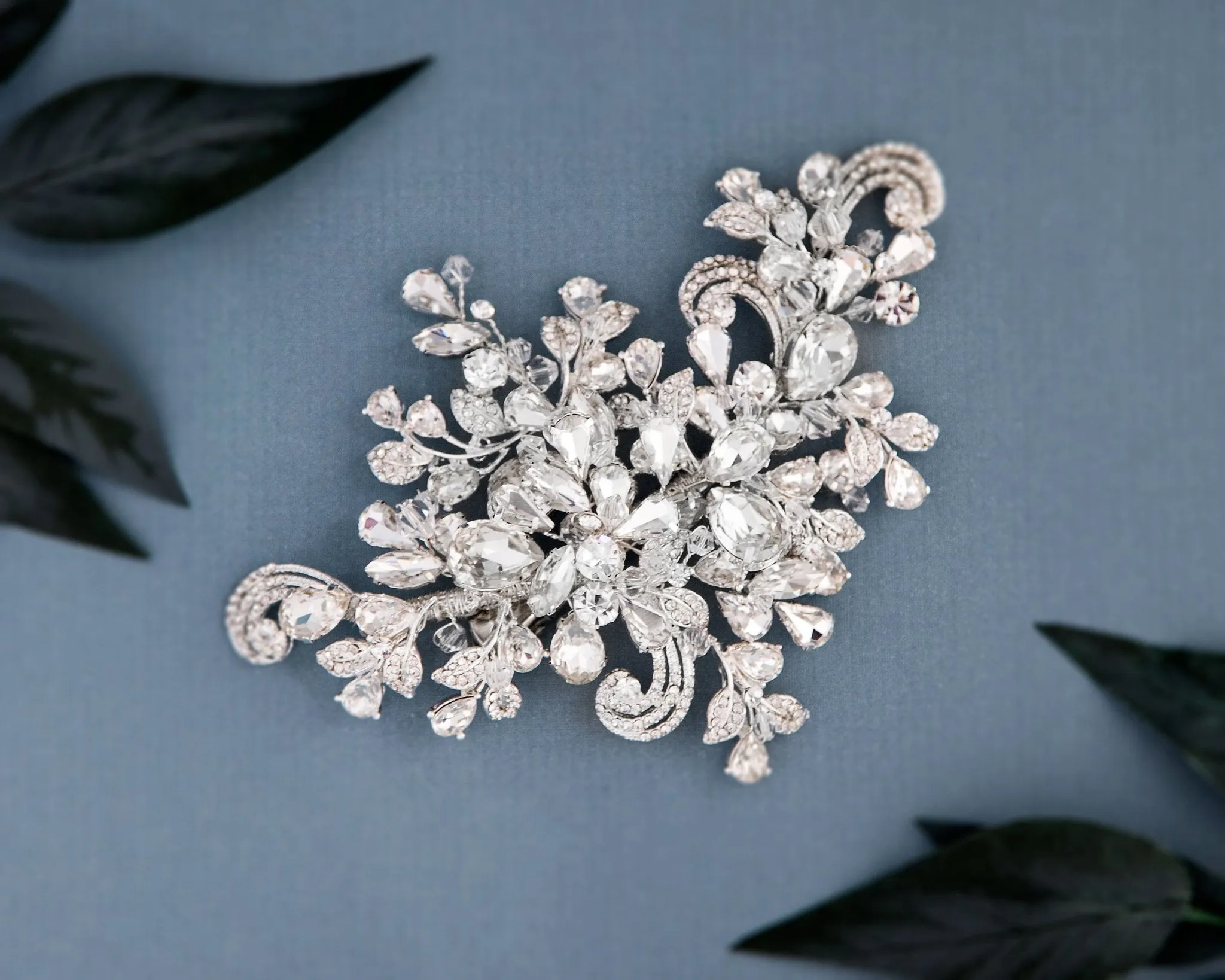 Maximalist Crystal Wedding Headpiece