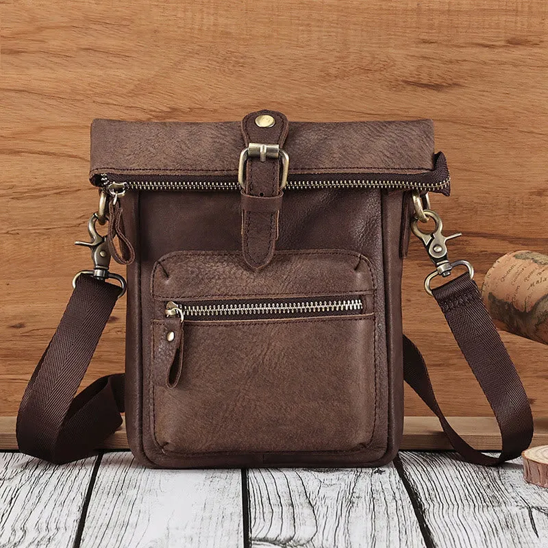 Men Multifunctional Outdoor Sports Wear Belt Leather Bag Waist Bag