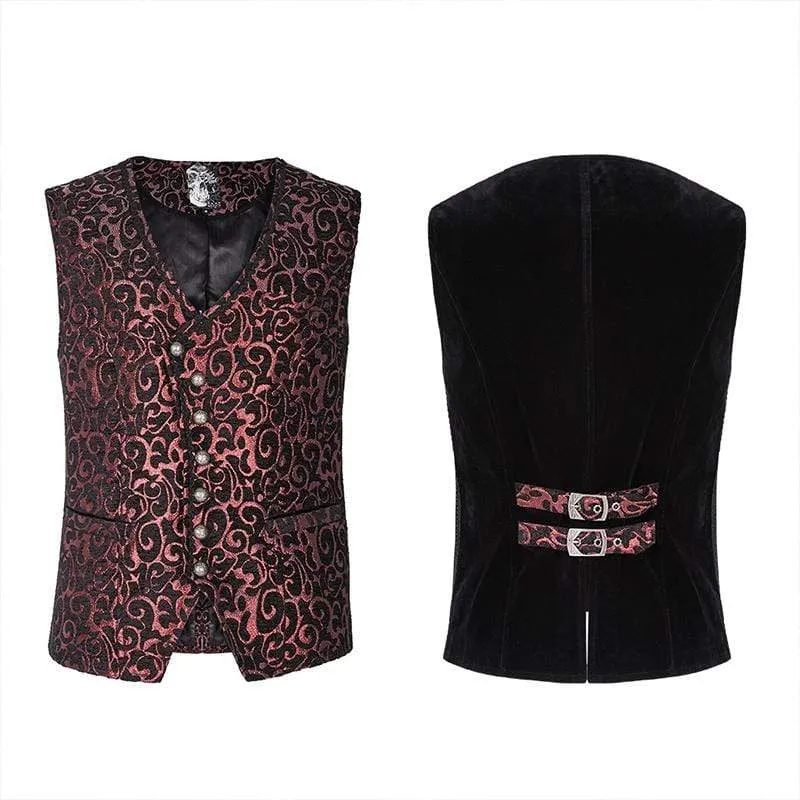 Men's Gothic Gorgeous Jacquard Vests With Pocket