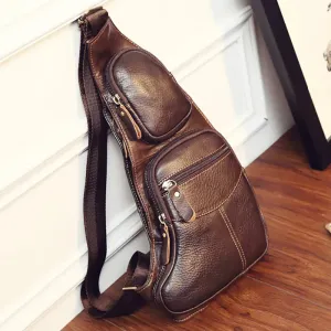 Men's Vintage Style Genuine Leather Cowhide Cross Body Messenger Bag Ideal for Travel