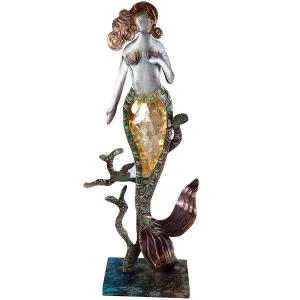 Metal & Capiz Mermaid Center on Stand