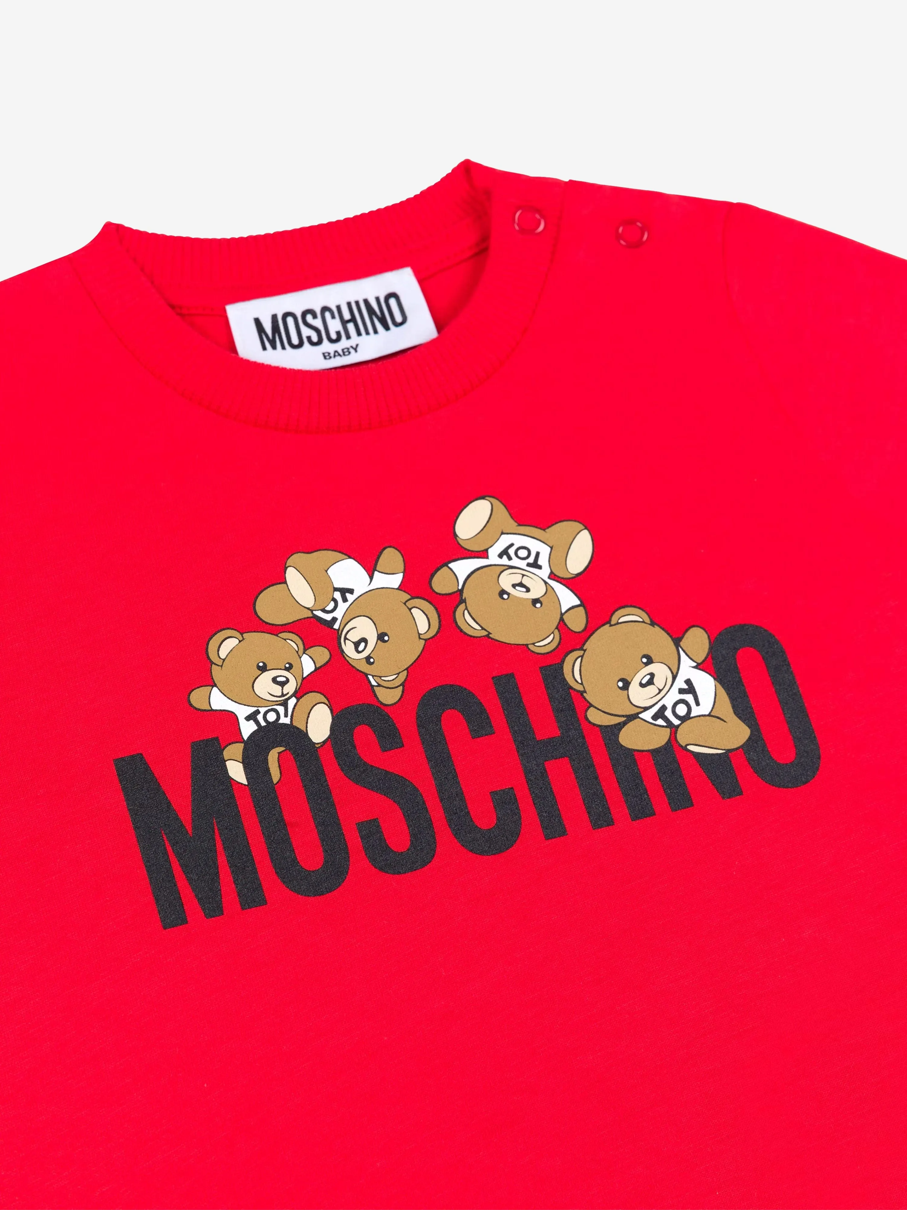 Moschino Baby Teddy Logo T-Shirt in Red