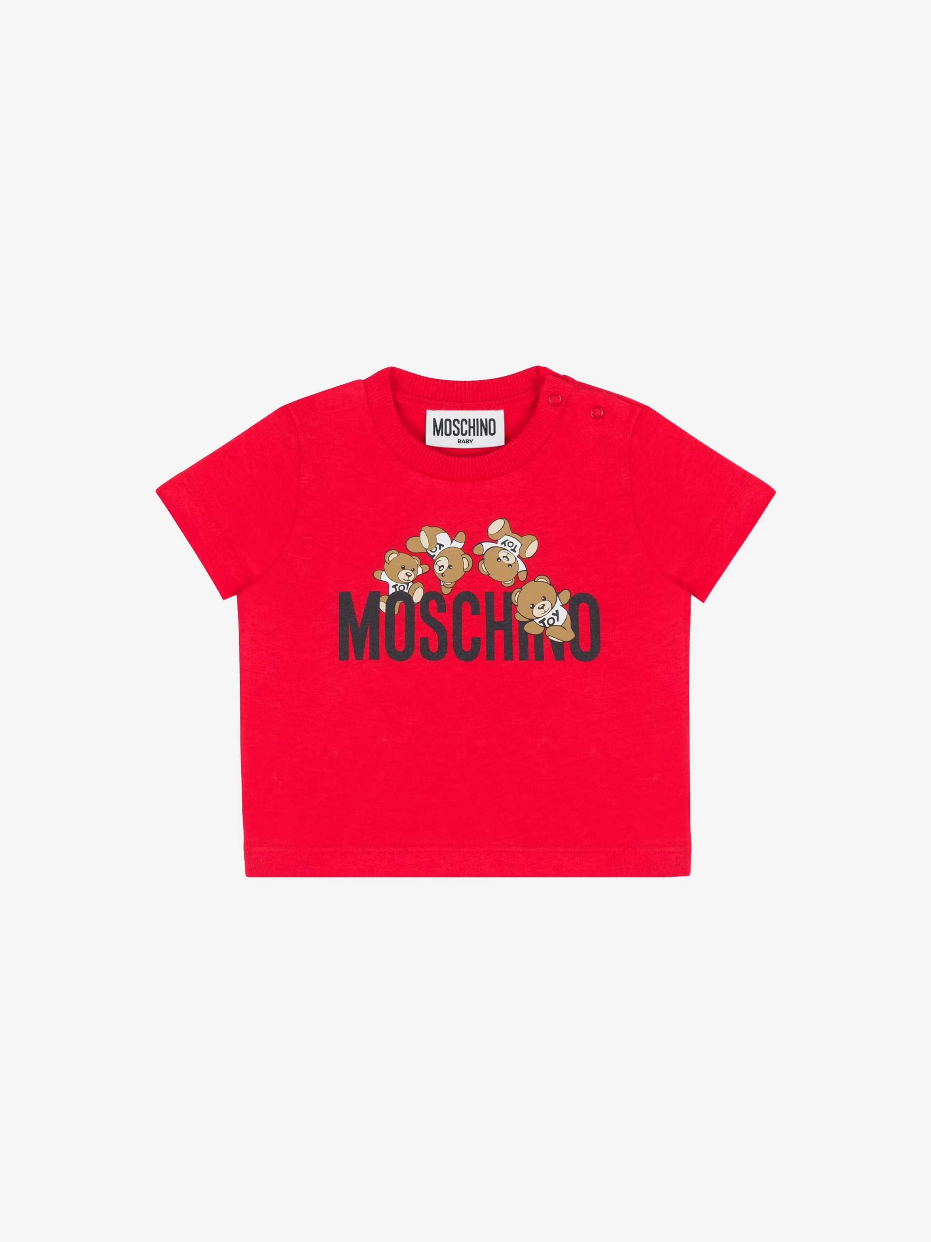 Moschino Baby Teddy Logo T-Shirt in Red