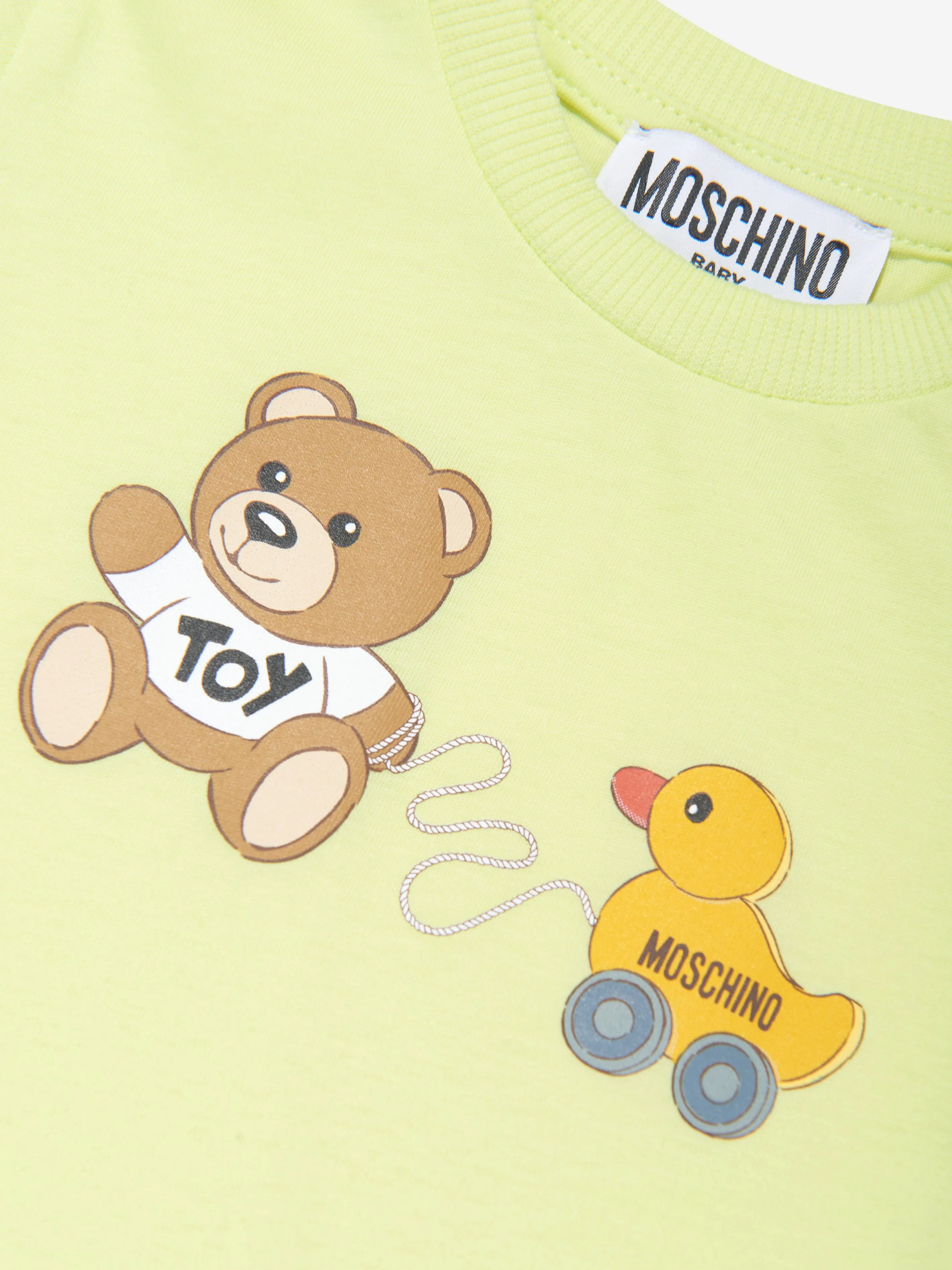 Moschino Baby Teddy Toy T-Shirt in Yellow