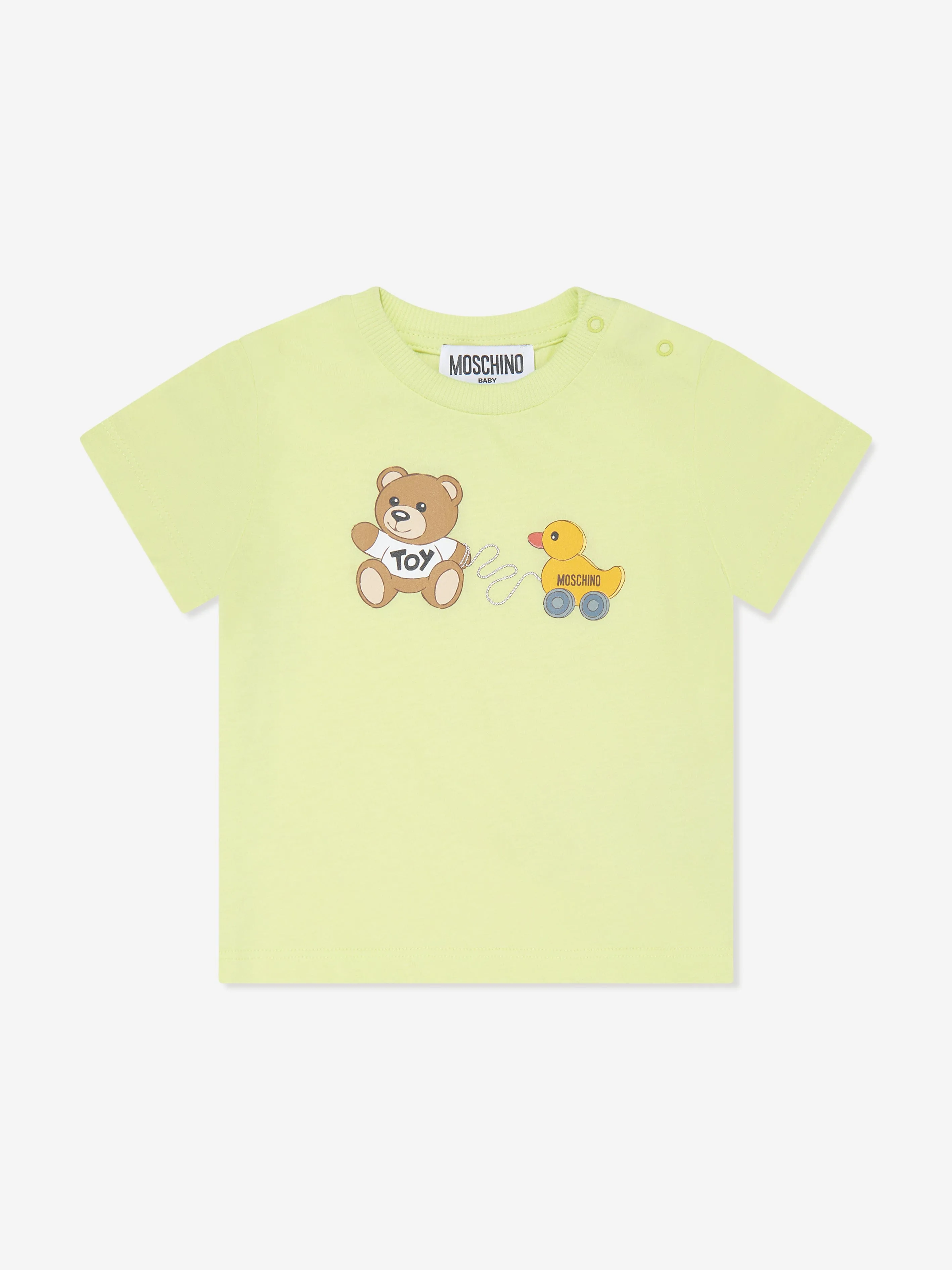 Moschino Baby Teddy Toy T-Shirt in Yellow