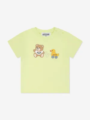 Moschino Baby Teddy Toy T-Shirt in Yellow