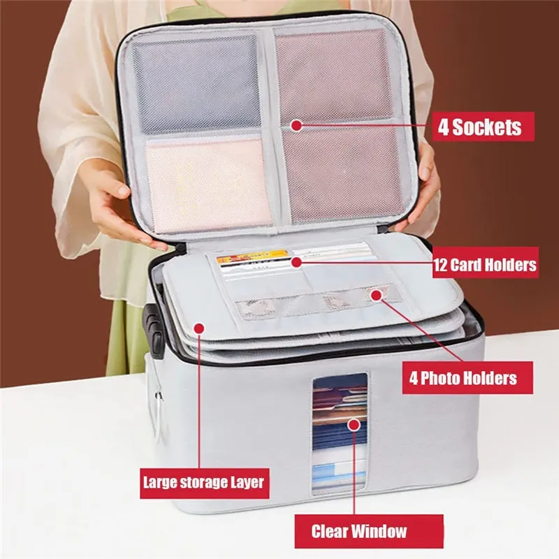 Multi-Layer Removable Waterproof File Document Storage Organizer Bag