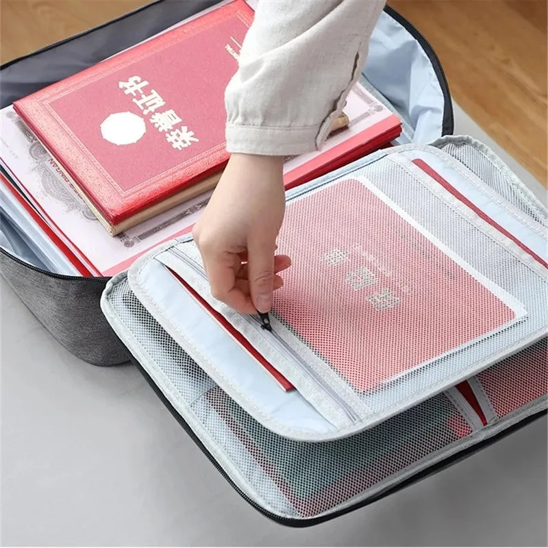 Multi-Layer Removable Waterproof File Document Storage Organizer Bag