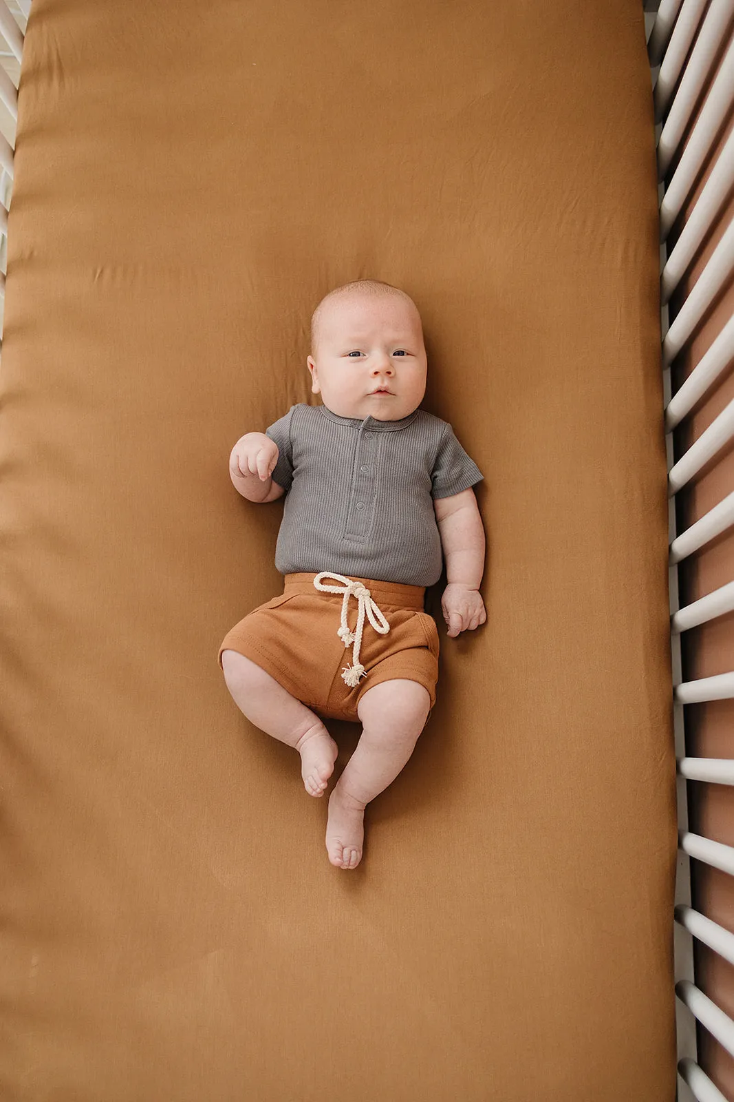 Mustard Bamboo Stretch Crib Sheet