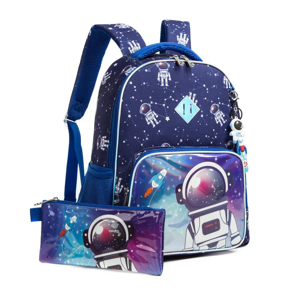 (NET) Astronaut School Backpack With Insulated Lunch Box And Pencil Case Set Of 3 Pcs