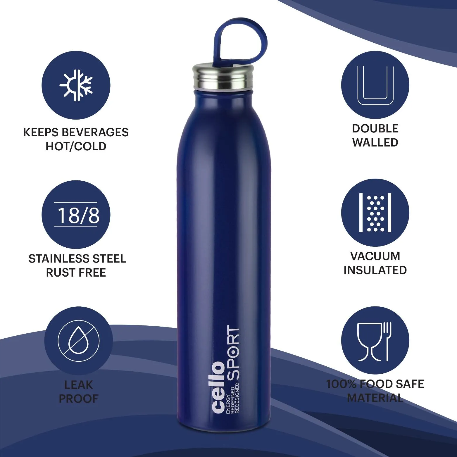 Nios Flask, Vacusteel Water Bottle, 900ml