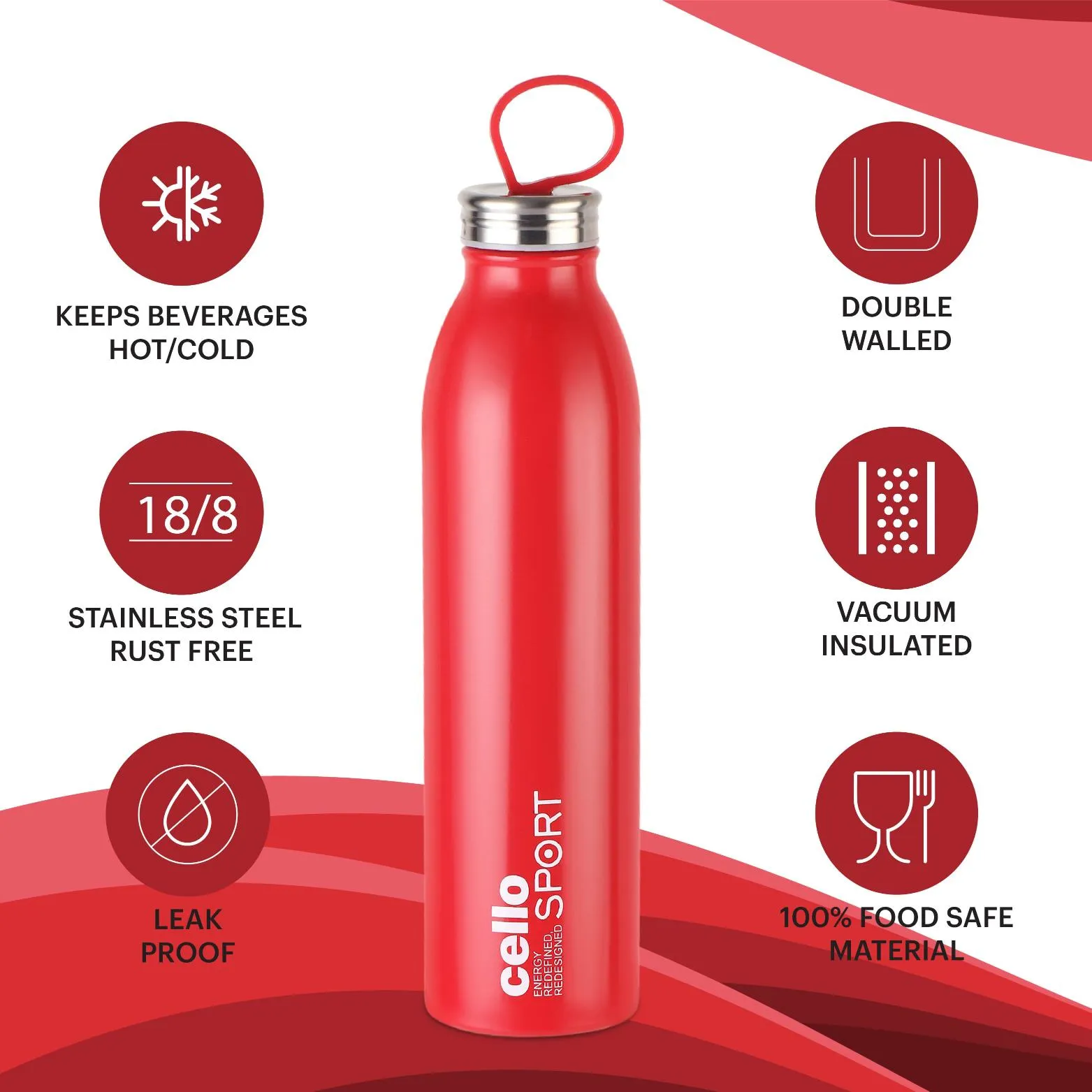 Nios Flask, Vacusteel Water Bottle, 900ml