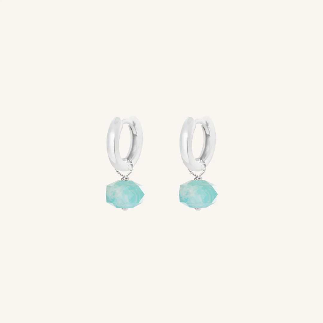 Opulent Amazonite Plain Hoops - Stone of Courage