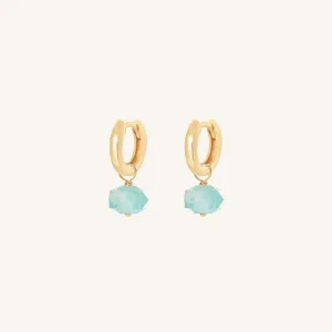 Opulent Amazonite Plain Hoops - Stone of Courage