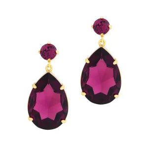 OPULENT GLAMOUR STATEMENT EARRINGS (AMETHYST)