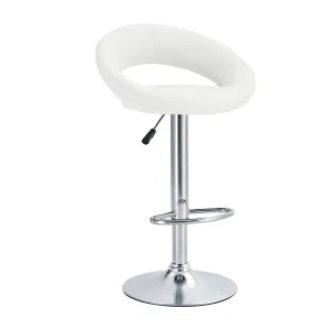 Opulent Orbit Chrome Swivel - Set of Two Stools // White