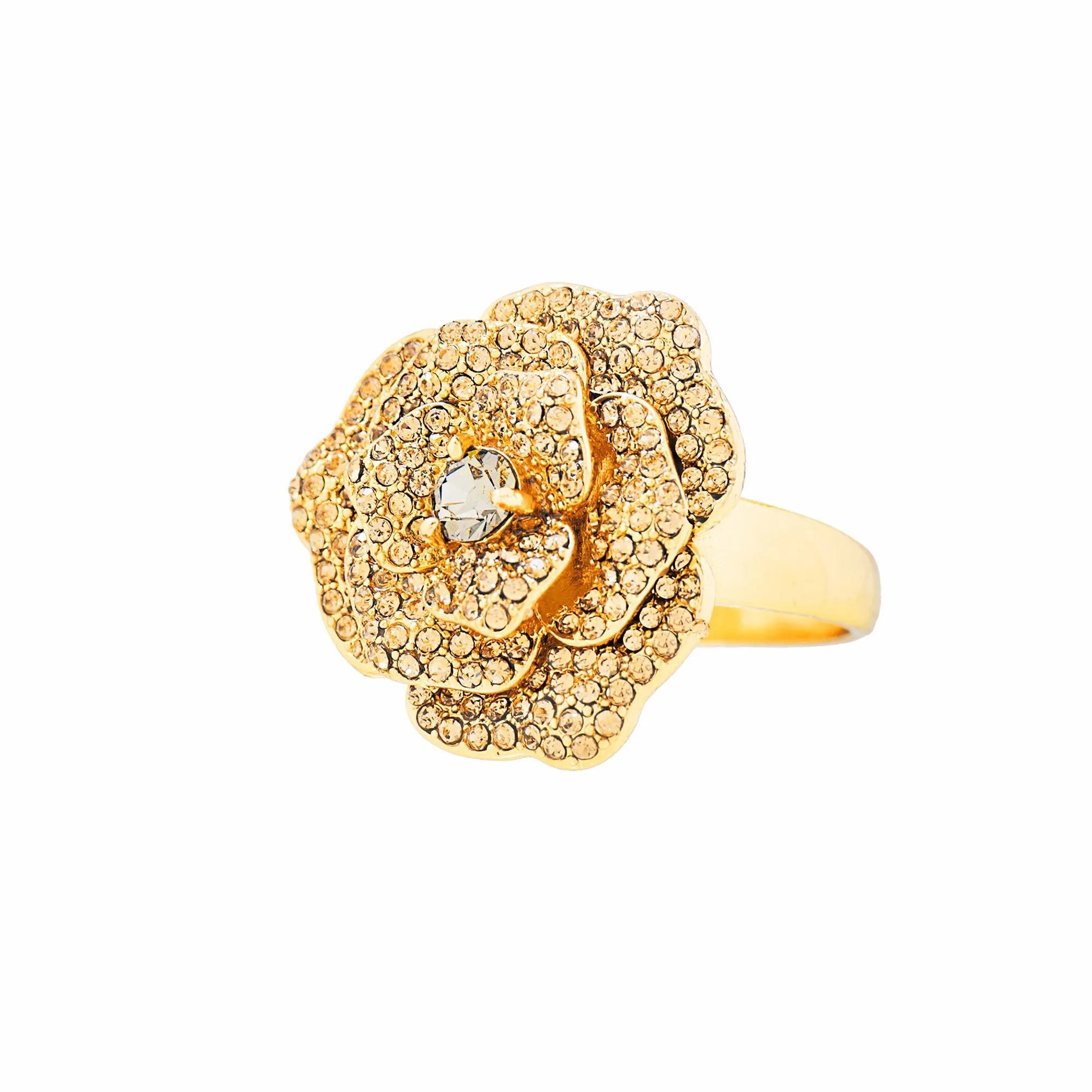 OPULENT ROSE STATEMENT RING (BLACK DIAMOND)