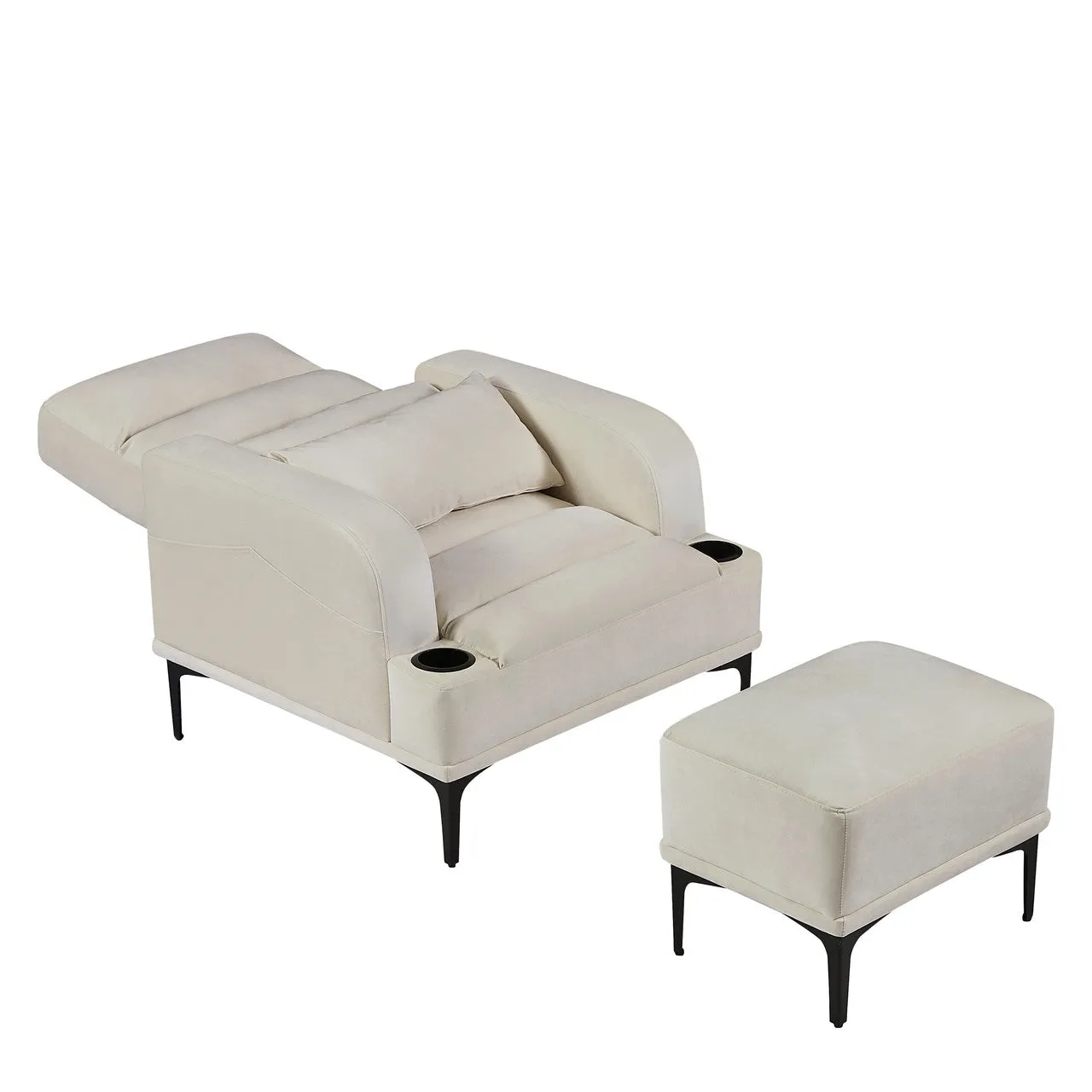 Opulent Velvet Armchair & Ottoman