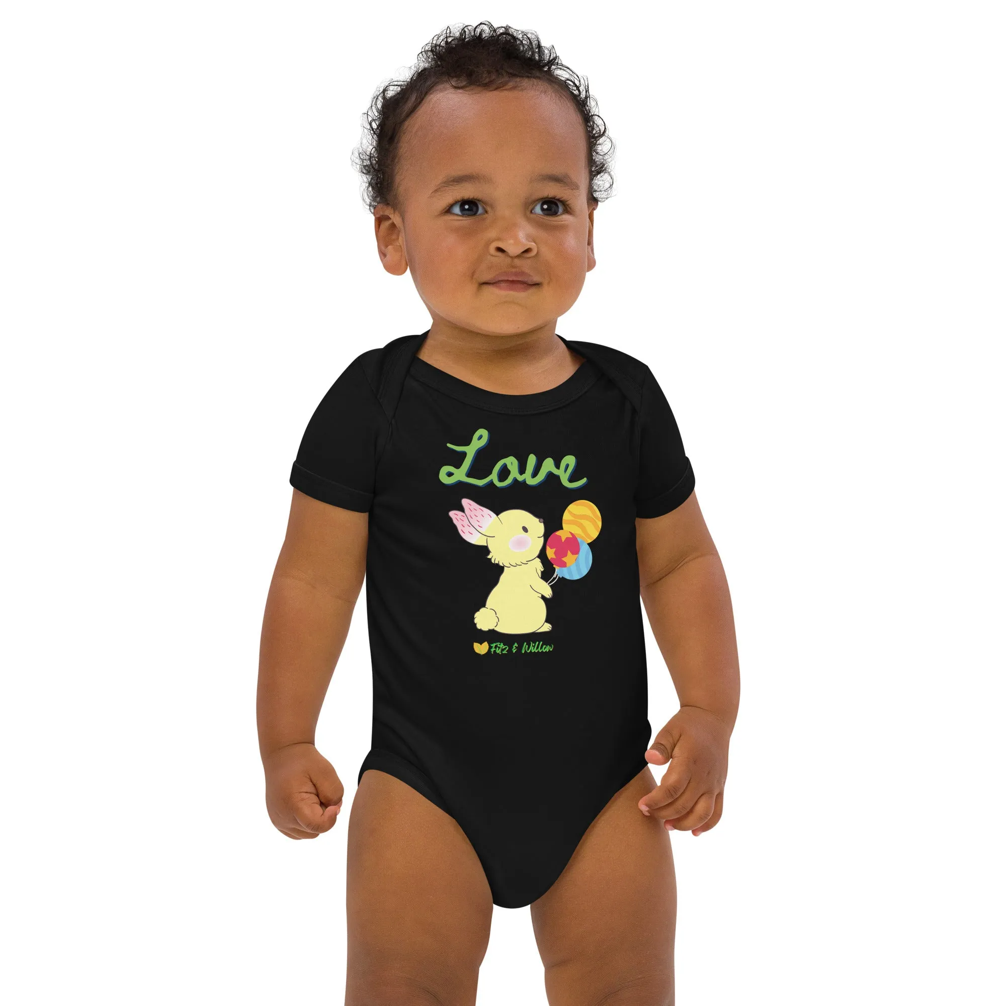 Organic cotton baby bodysuit, Love  Hugo - Fitz & Willow