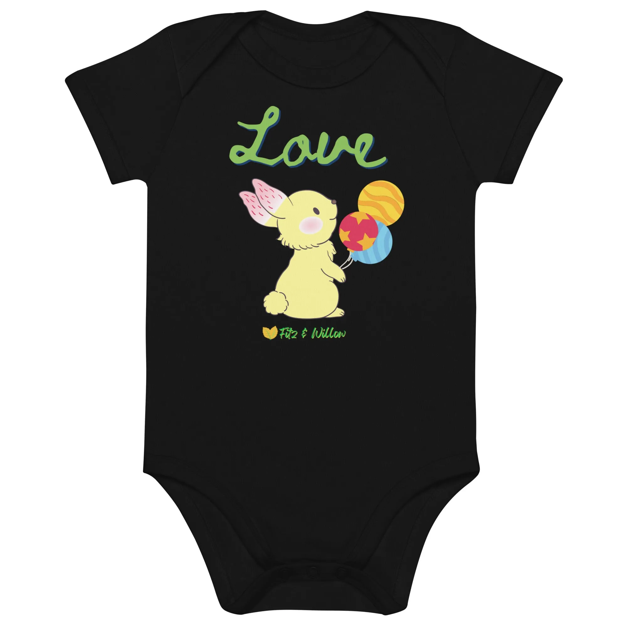 Organic cotton baby bodysuit, Love  Hugo - Fitz & Willow