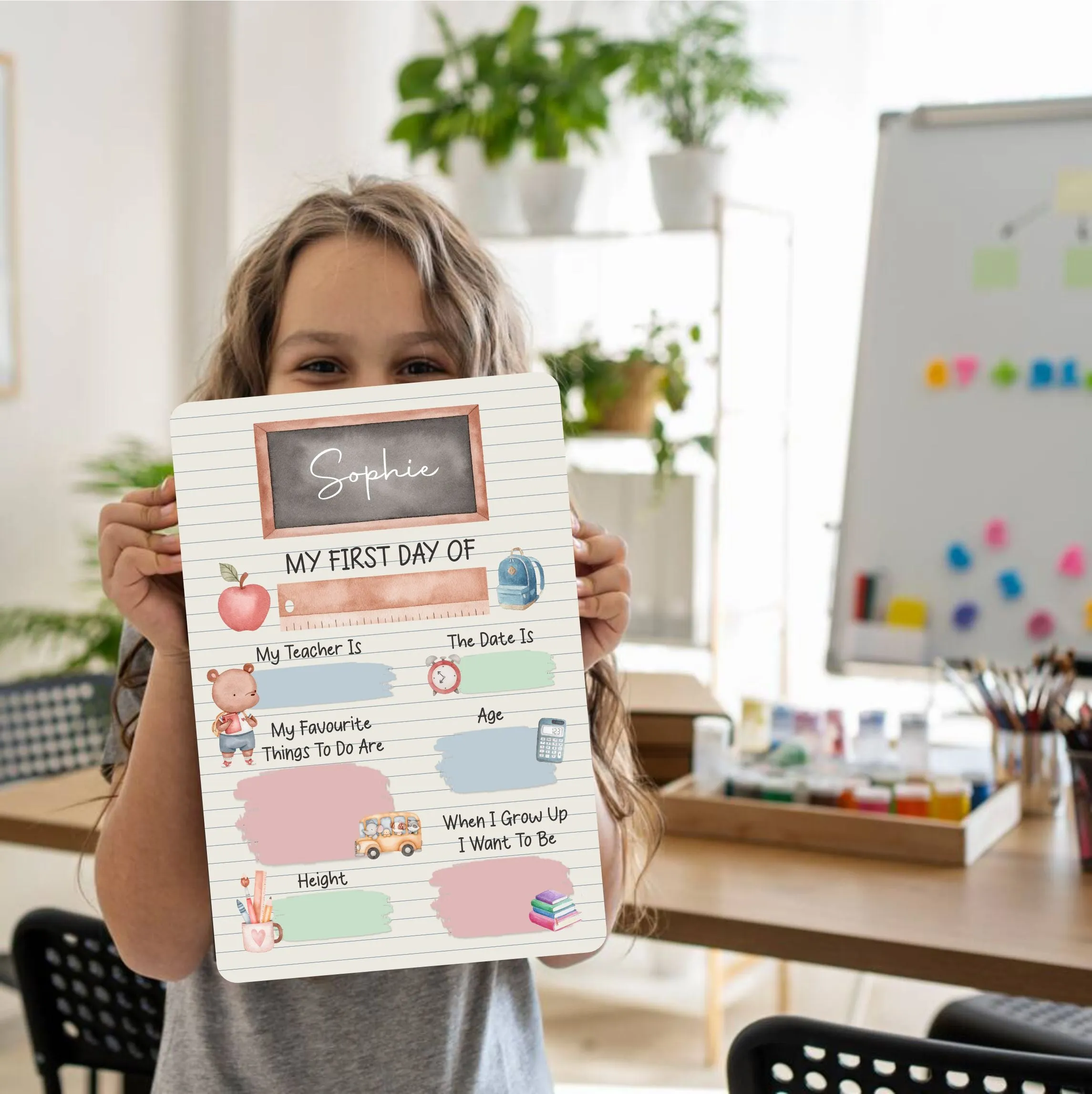 Personalised First Day of School Sign - School Journey Sign - First Day of Nursery - School Milestone Sign - First Day of Reception Gifts