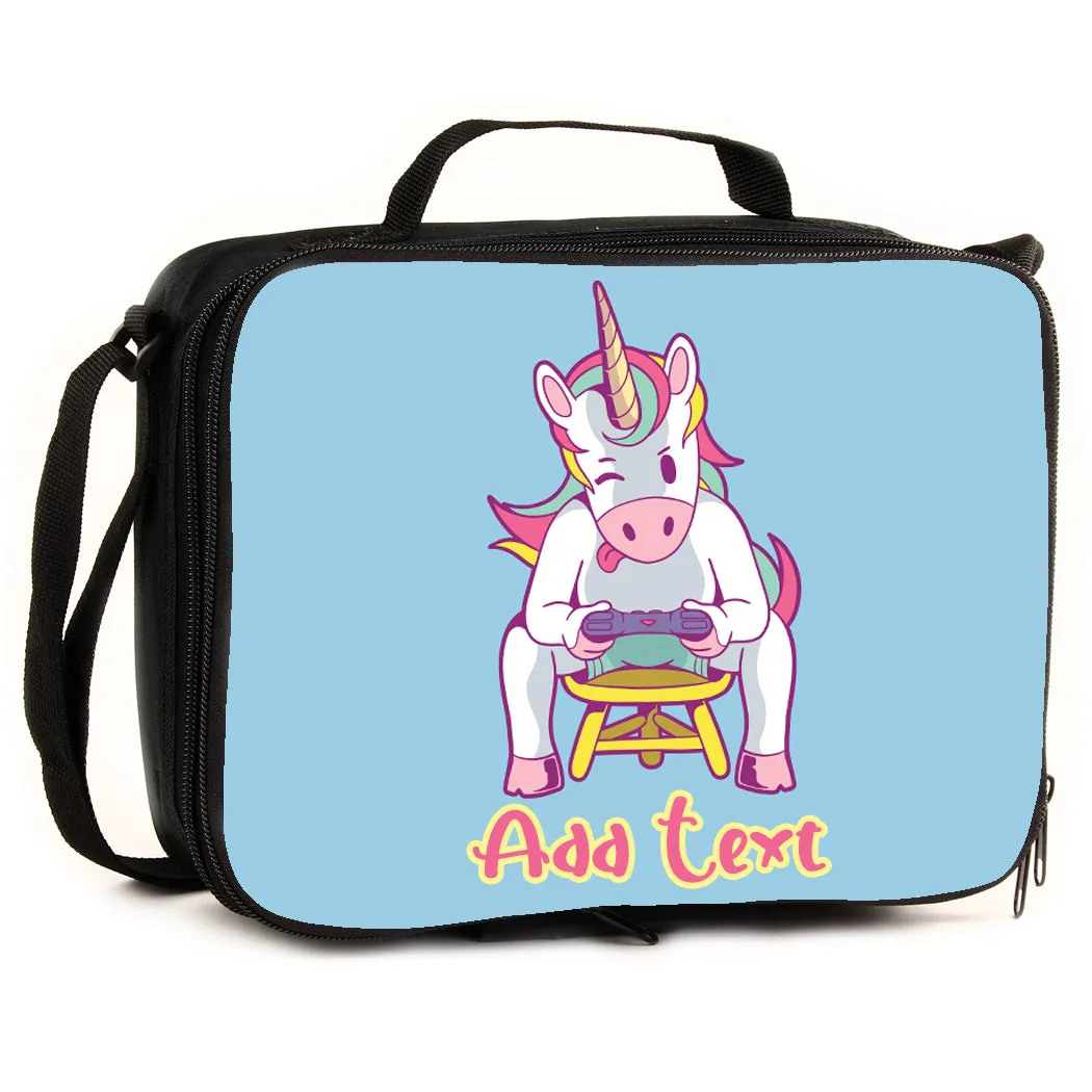 Personalized Full Color Backpacks / Lunch Bag / Duffel Bag - Unicorn Gamer