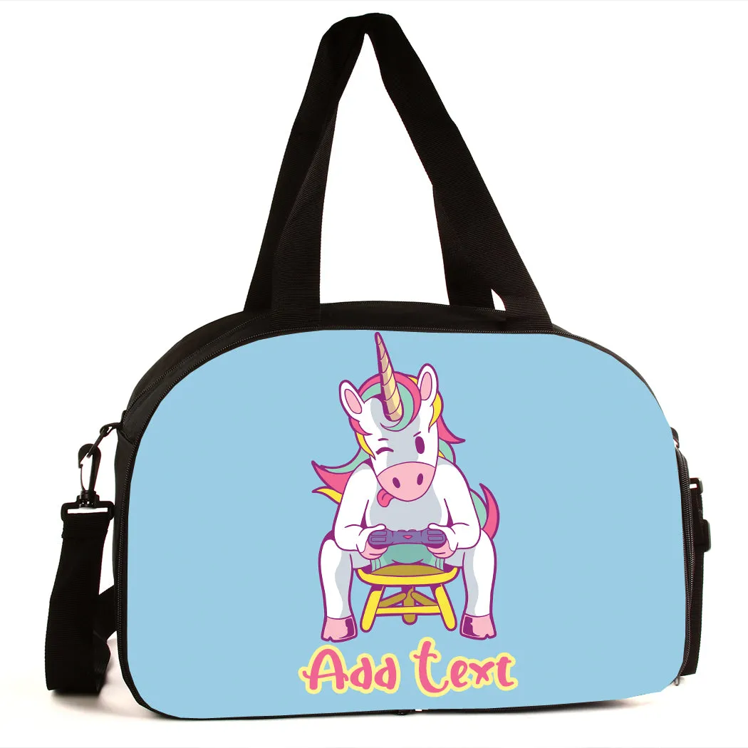 Personalized Full Color Backpacks / Lunch Bag / Duffel Bag - Unicorn Gamer