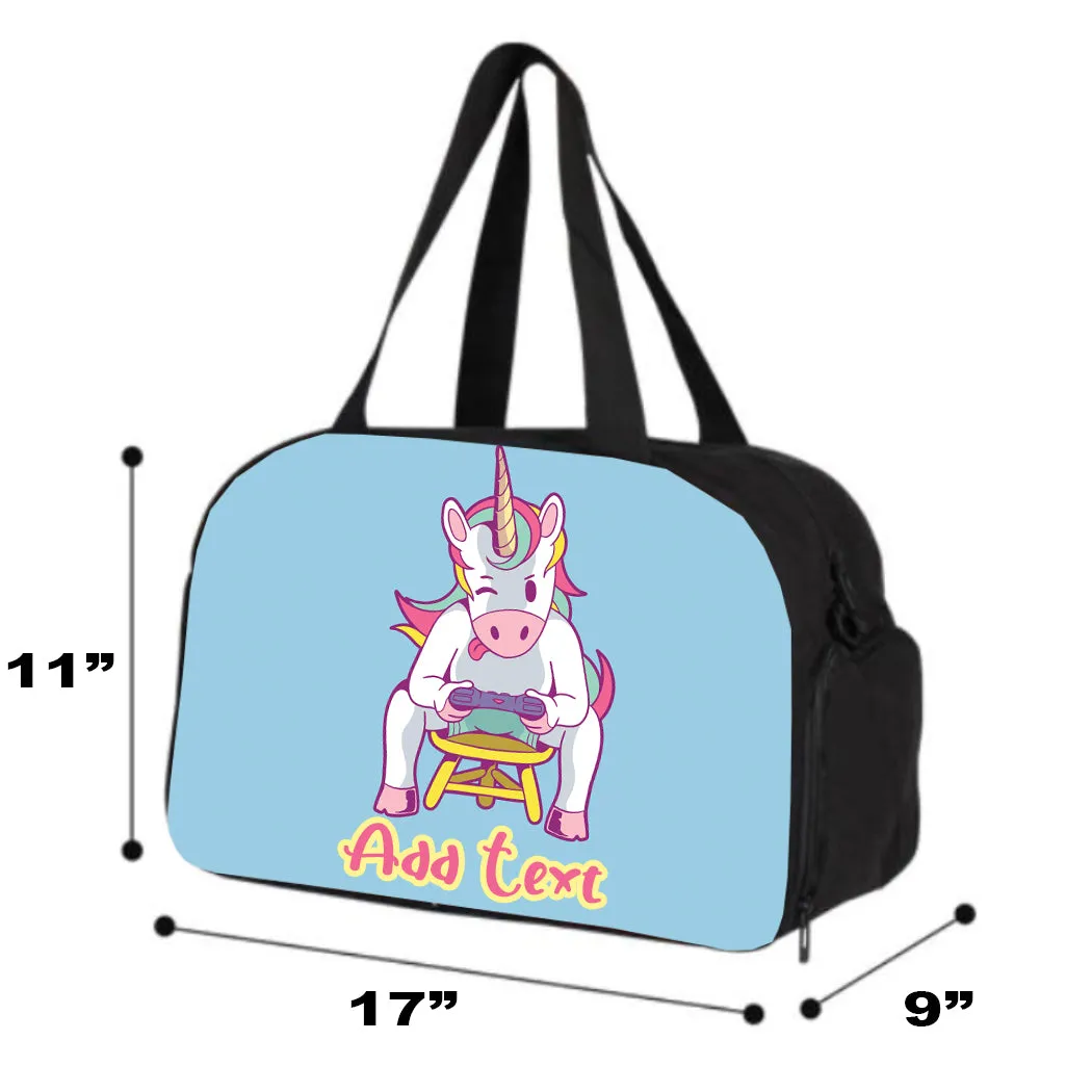 Personalized Full Color Backpacks / Lunch Bag / Duffel Bag - Unicorn Gamer