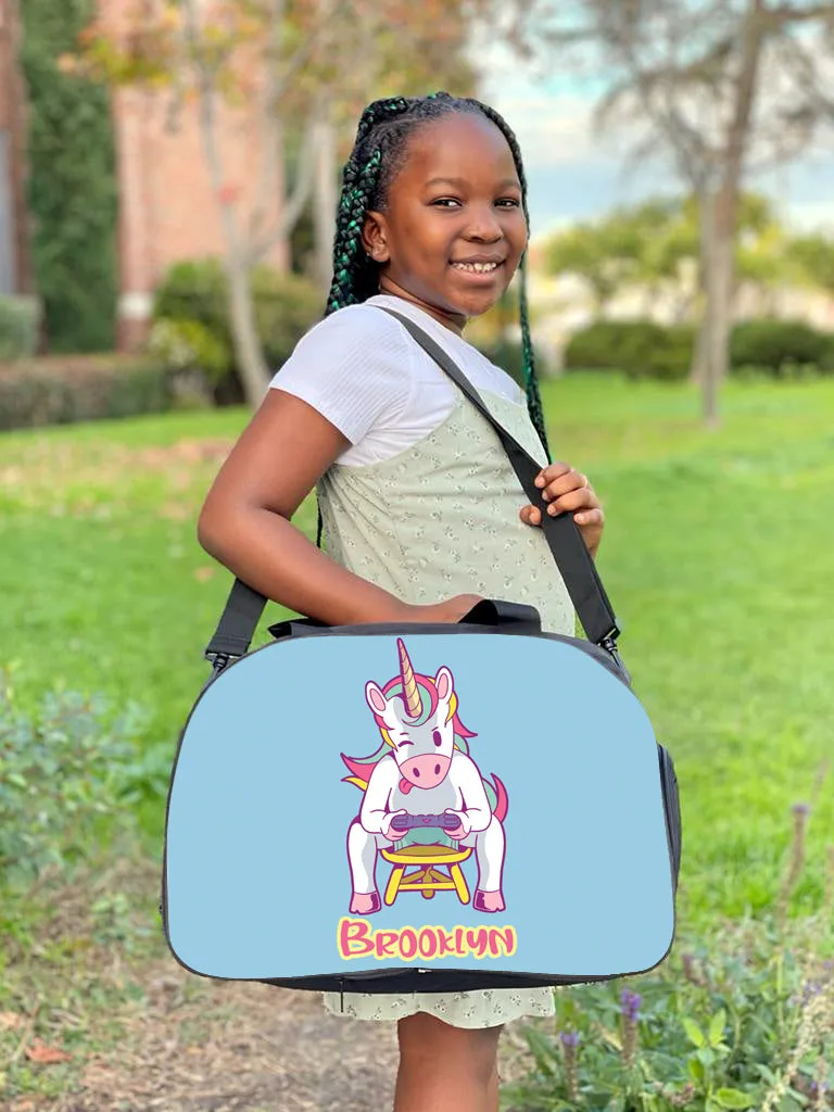 Personalized Full Color Backpacks / Lunch Bag / Duffel Bag - Unicorn Gamer