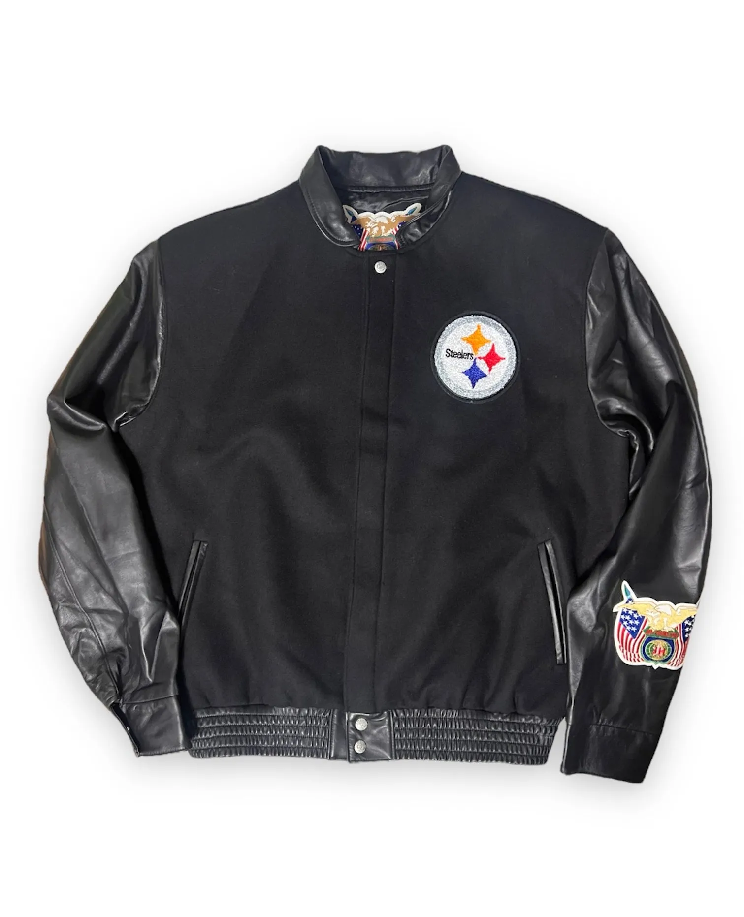 PITTSBURGH STEELERS WOOL & LEATHER VARSITY JACKET