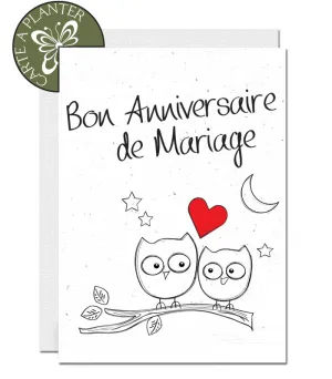 Plantable Anniversary Card - Owls in Love