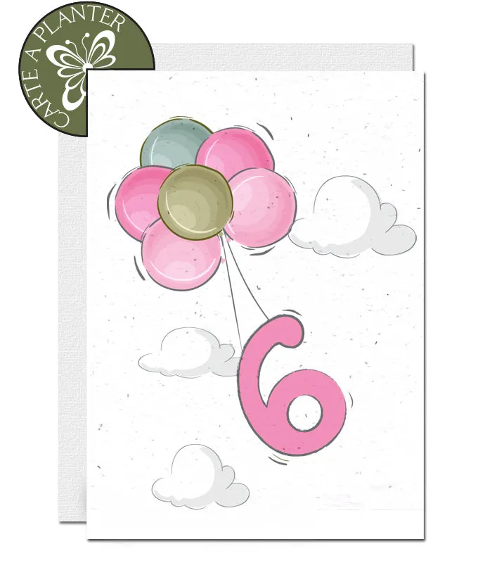 Plantable Birthday Card - Personalise Age - Girl 1 - 12 years