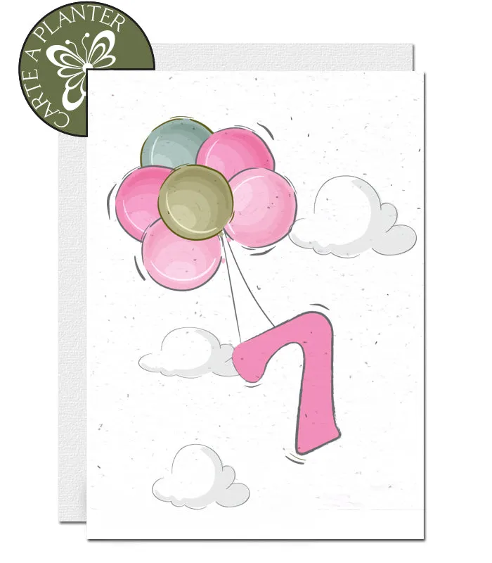 Plantable Birthday Card - Personalise Age - Girl 1 - 12 years