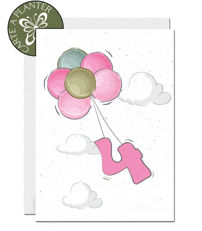 Plantable Birthday Card - Personalise Age - Girl 1 - 12 years