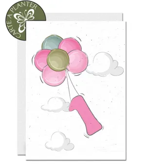 Plantable Birthday Card - Personalise Age - Girl 1 - 12 years