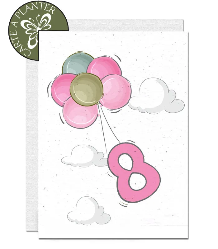 Plantable Birthday Card - Personalise Age - Girl 1 - 12 years