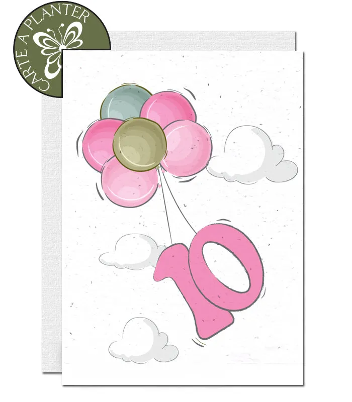 Plantable Birthday Card - Personalise Age - Girl 1 - 12 years