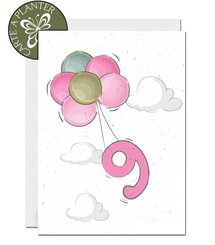 Plantable Birthday Card - Personalise Age - Girl 1 - 12 years