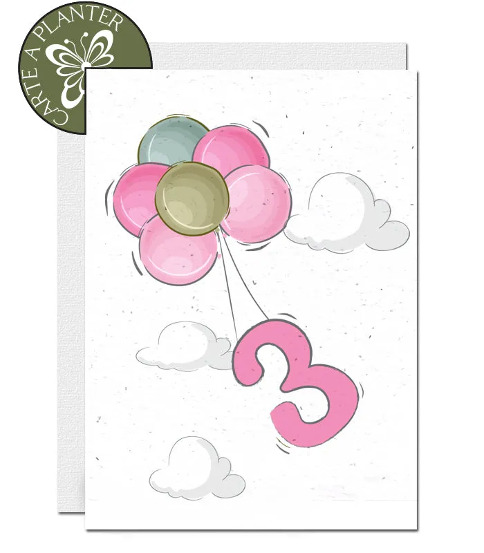 Plantable Birthday Card - Personalise Age - Girl 1 - 12 years