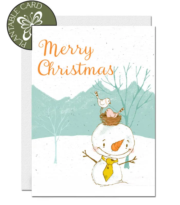 Plantable Christmas Card - The Snowman and the Nest