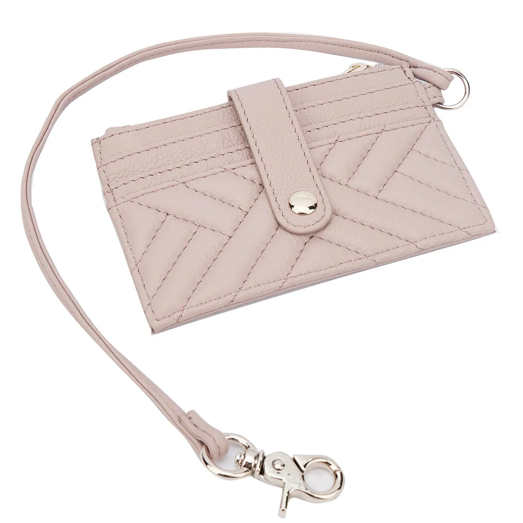 Poppy Quilted Ballet Pink Leather Purse With Light Gold Hardware