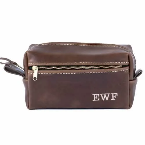 Premium Leather Travel Toiletry Kit